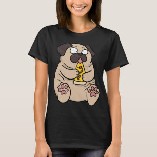 Dicker Mops-Hund isst Pizza, lustiger Comic-Stil h T-Shirt