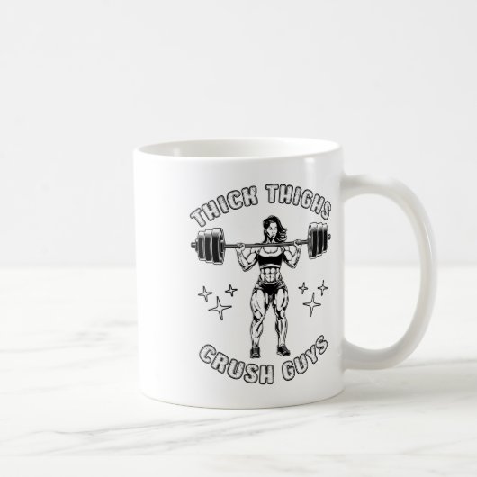 Dicker Oberschenkel Crush Typ Funny Gym Workout Bo Kaffeetasse (Rechts)