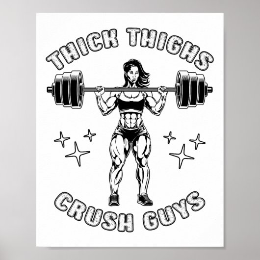 Dicker Oberschenkel Crush Typ Funny Gym Workout Bo Poster (Vorne)