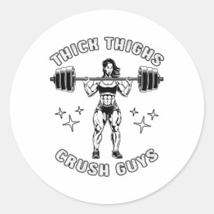 Dicker Oberschenkel Crush Typ Funny Gym Workout Bo Runder Aufkleber