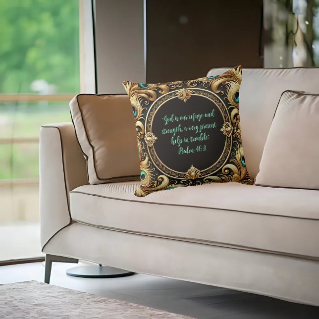 dicker Pfauenfederrahmen anpassbar Kissen (Von Creator hochgeladen)