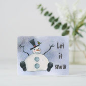 Dicker Schneemann Postkarte (Stehend Vorderseite)