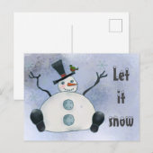 Dicker Schneemann Postkarte (Vorne/Hinten)