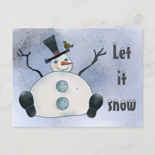 Dicker Schneemann Postkarte (Vorderseite)