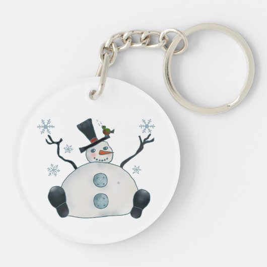 Dicker Schneemann Schlüsselanhänger (Rückseite)
