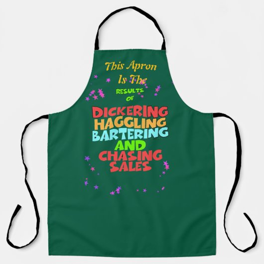 Dickering Haggling Bartering Green Funny Koch Schürze (Vorderseite)