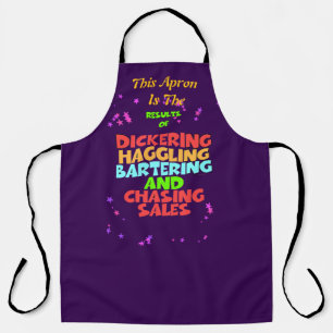 Dickering Haggling Bartering Lila Funny Koch Schürze