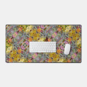 Dickfarbige Floral mit Monogramm Boho Chic Schreibtischunterlage (Tastatur & Maus)