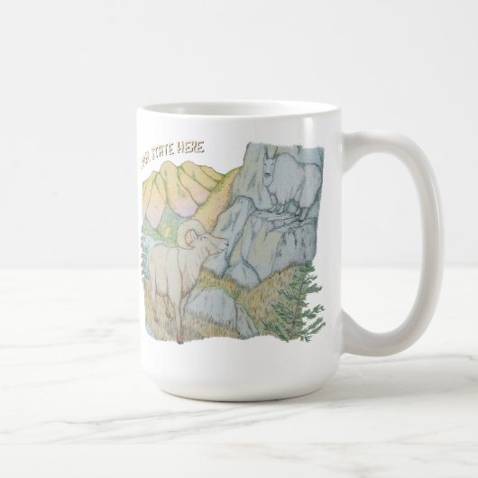Dickhornschaf & Schneeziege Kaffeetasse (Rechts)