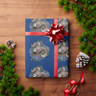 Dickhornschafe und blaue Colorado-Schellenblumen Geschenkpapier