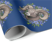 Dickhornschafe und blaue Colorado-Schellenblumen Geschenkpapier (Rolleneckpunkt)