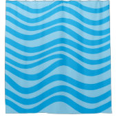 Dickige gewellte Linien in blau und dunkelblau Duschvorhang (Vorderseite)