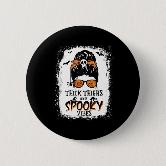 Dickige Oberschenkel und unheimliche Gänse Hallowe Button (Vorderseite)