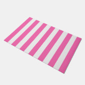 Dickige vertikale Streifen, rosa und weiß gestrich Fußmatte (Schrägansicht)