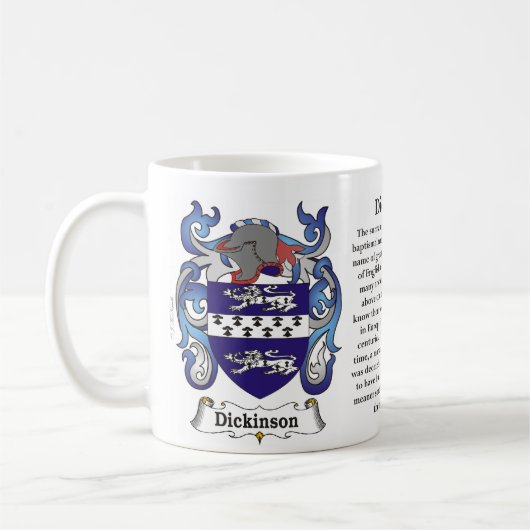 Dickinson-Familien-Wappen Tasse (Links)