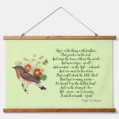 Dickinson Hope Poem & Crown Bird Wandteppich Mit Holzrahmen (Vorne)