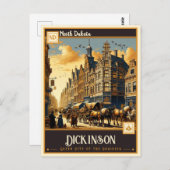 Dickinson North Dakota | VINTAG Postkarte (Vorne/Hinten)