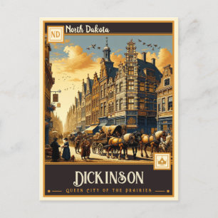 Dickinson North Dakota Vintage Postkarte