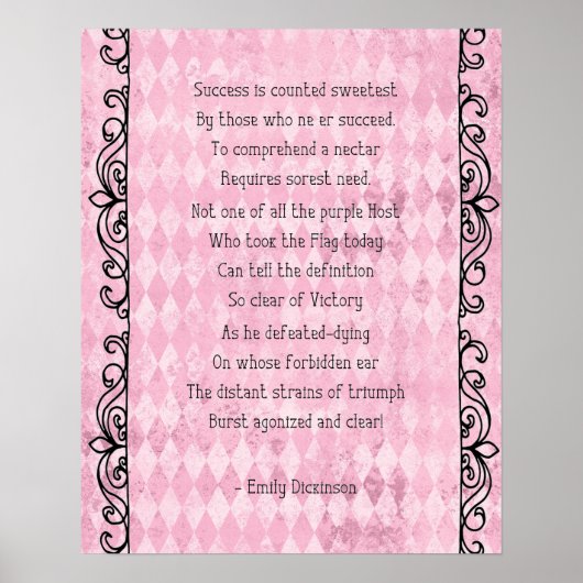 Dickinson's Erfolg Sweetest Poem Pink Poster (Vorne)