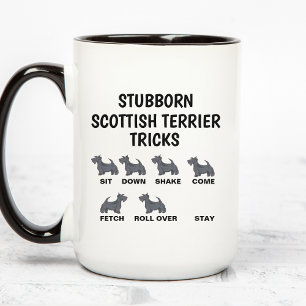 Dickköpfige Scottish Terrier Tricks , Lustige Scot Tasse