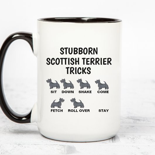 Dickköpfige Scottish Terrier Tricks , Lustige Scot Tasse