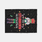 Dickköpfiger Nussknacker Lustiger Weihnachten Fami Fleecedecke (Vorderseite (Horizontal))