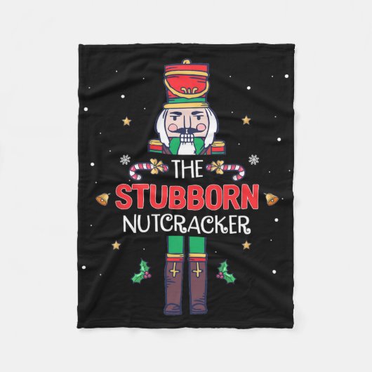 Dickköpfiger Nussknacker Lustiger Weihnachten Fami Fleecedecke (Vorderseite)