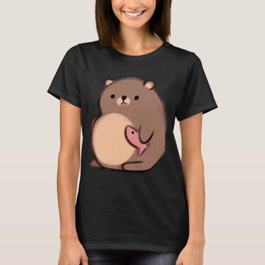 Dickle Bär und sein Freund Lachs T-Shirt (Vorderseite)