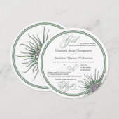 Dickle Blume Gott ist Liebe Christliche Hochzeitka Einladung (Vorne/Hinten)