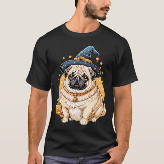 "Dickliches Pug in Hexenhut Halloween-Kunstserie A T-Shirt
