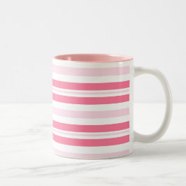 Dickrosa Streifen Zweifarbige Tasse