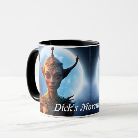 Dicks Morgentee Personalisiert anpassbar Tasse (Vorderseite Links)