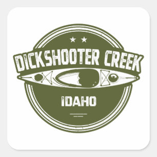 Dickshooter Creek Idaho Kayaking Quadratischer Aufkleber