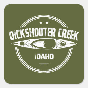 Dickshooter Creek Idaho Kayaking Quadratischer Aufkleber