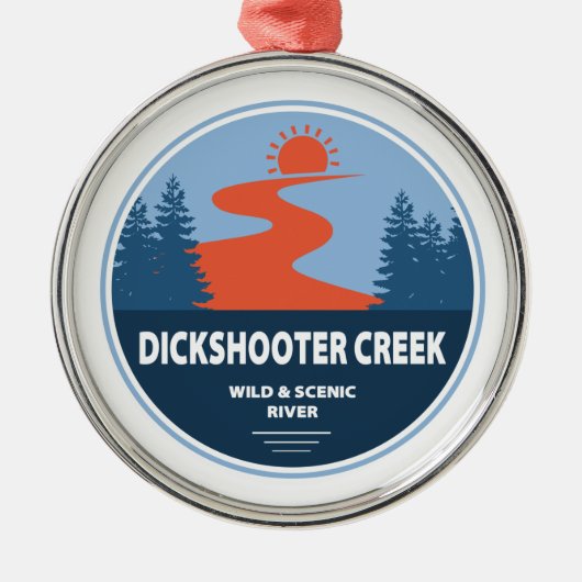 Dickshooter Creek Wild und Landschaftlicher Fluss Ornament Aus Metall (Vorne)