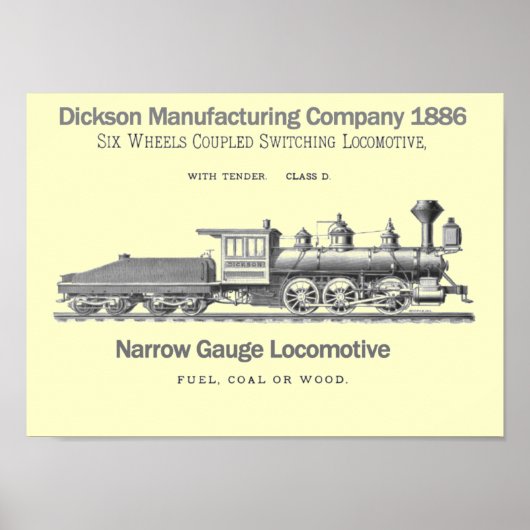 Dickson Switching Locomotive 1886 Poster (Vorne)