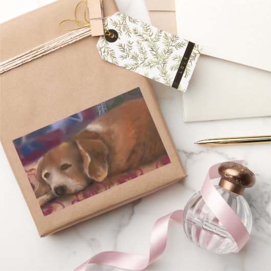 Dicky der süße Hund Rechteckiger Aufkleber (Schenken)