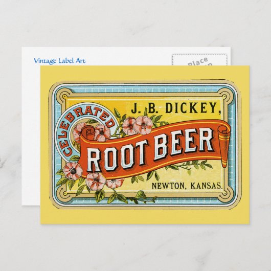 Dickys Vintage Root Beer Ad Postkarte (Vorne/Hinten)