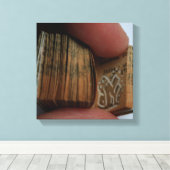 DicofrAngle Miniaturbuch ohne Titel Zeichnend Lein Leinwanddruck (Insitu (Holzboden))