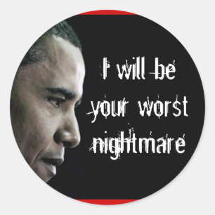 dictatorobama, bin ich Ihr schlechtester Albtraum Runder Aufkleber