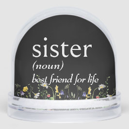 Dictionary Definition of SISTER With Wildflowers Schneekugeln
