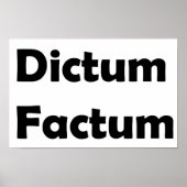 Dictum factum poster (Vorne)