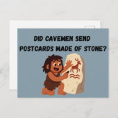 Did Cavemen Send Postcards Made of Stone?  Funny Postkarte (Vorne/Hinten)