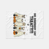 Did Somebody Say Treat Dog Lovers Funny Halloween Fleecedecke (Vorderseite (Horizontal))