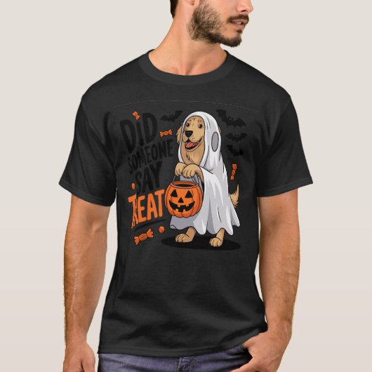 Did Someone Say Treat Halloween Dog Golden Retriev T-Shirt (Vorderseite)