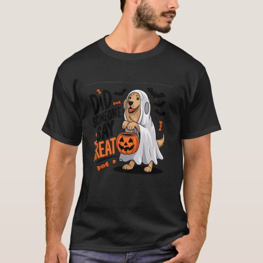 Did Someone Say Treat Halloween Dog Golden Retriev T-Shirt (Vorderseite)