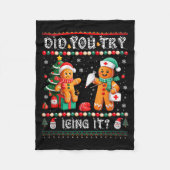 Did You Try Icing It Christmas Gingerbread Nurse H Fleecedecke (Vorderseite)