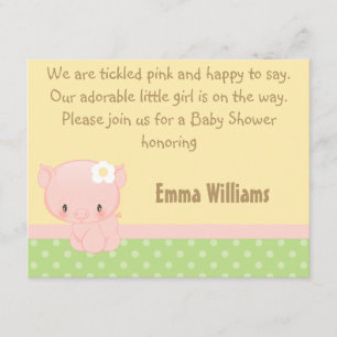Diddles Bauernhof-Schwein-Babyparty-Einladung Einladung