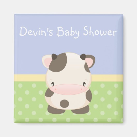 Diddles Farm Moo-Cow Baby Shower Magnet Favor B (Vorne)