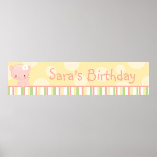 Diddles Farm Pig Birthday Banner Poster (Vorne)